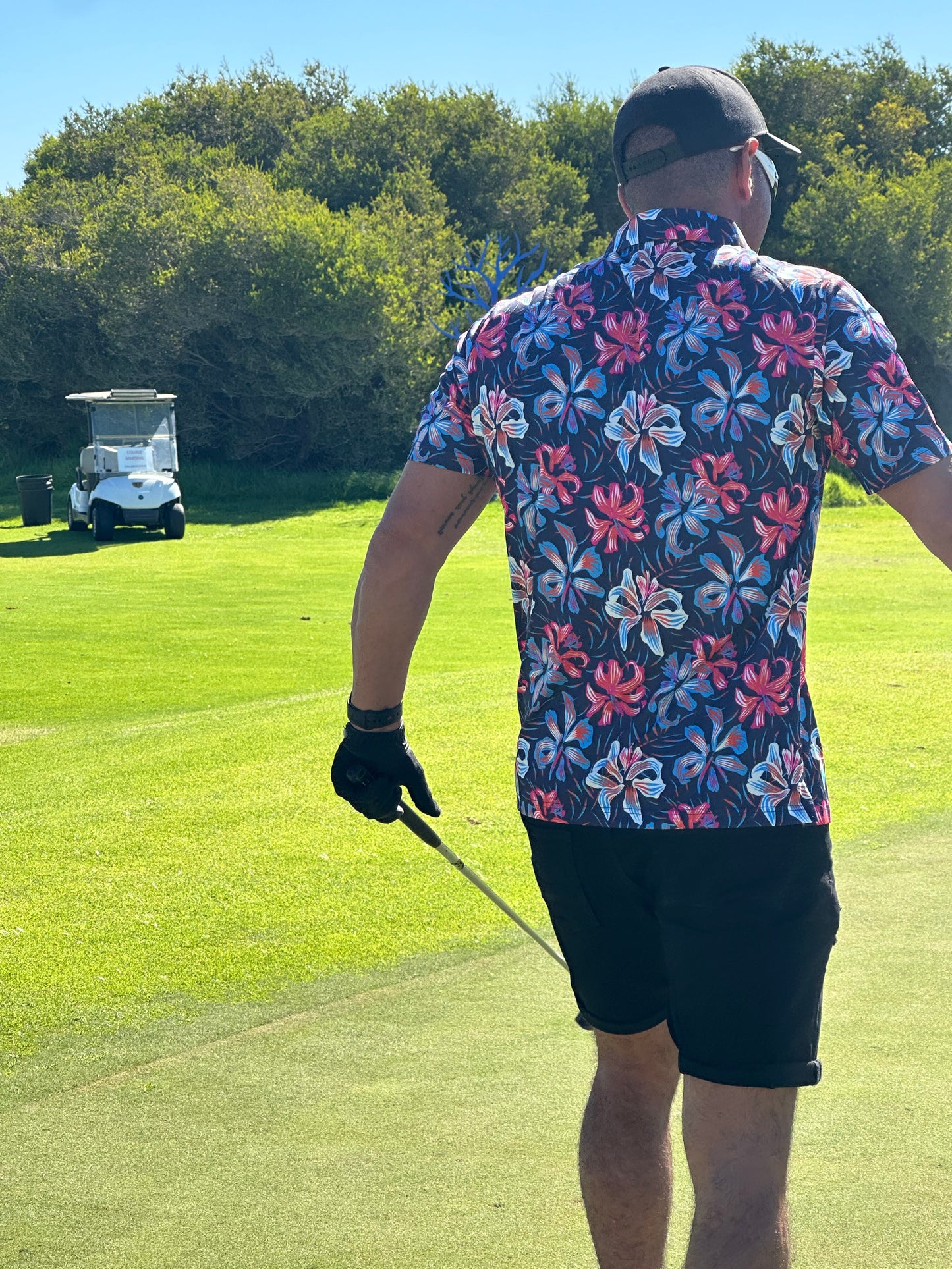 Hibiscus On Acid Moisture Wick Golf Polo