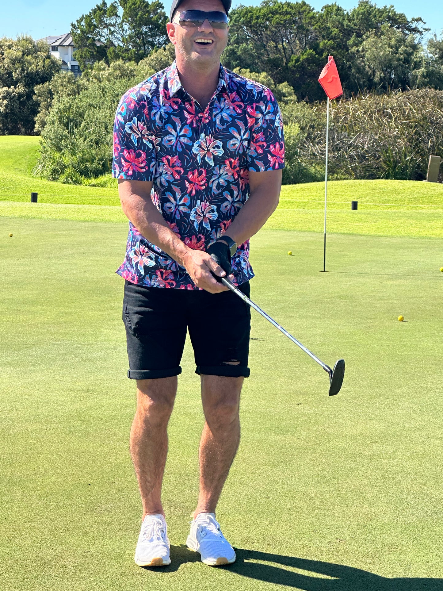 Hibiscus On Acid Golf Polo