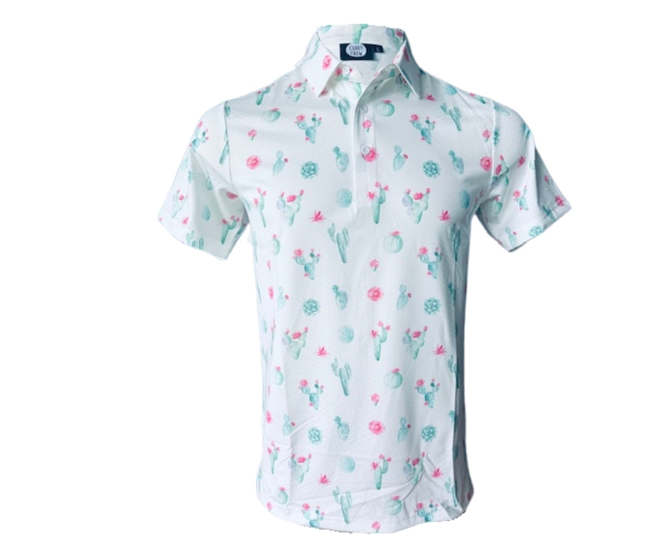 Cactus Print Golf Polo